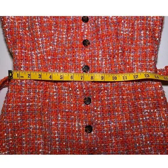 Ann Taylor - Orange Tweed Tank Dress - Size 2 Petite - Picture 6 of 10